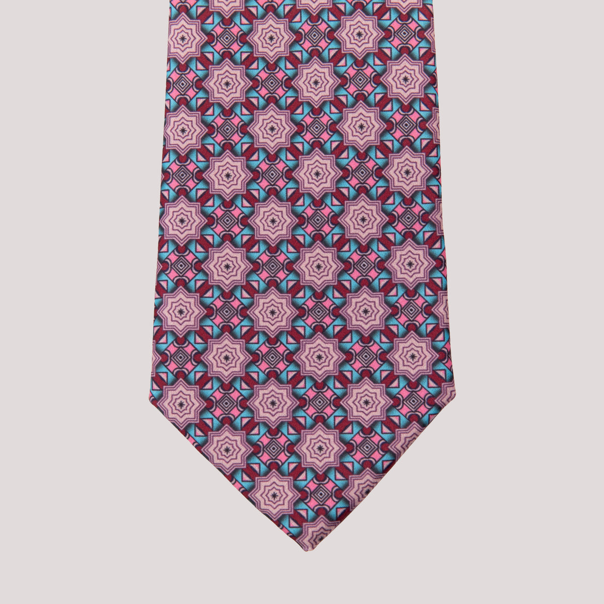 Virelle Pink & Turquoise Geometric Star Necktie