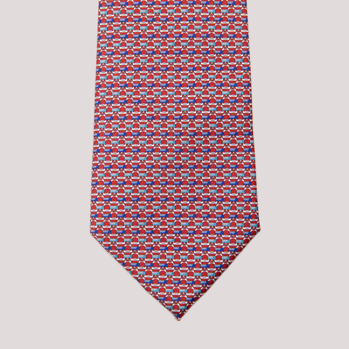 Virelle Red, Blue & Turquoise Geometric Necktie