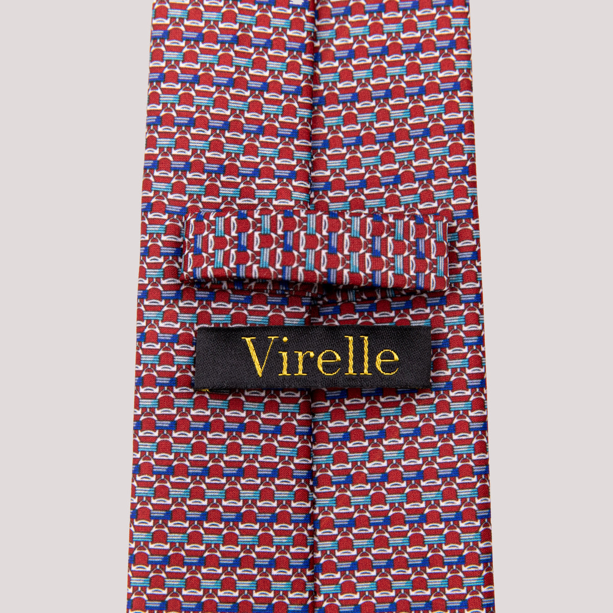 Virelle Red, Blue & Turquoise Geometric Necktie