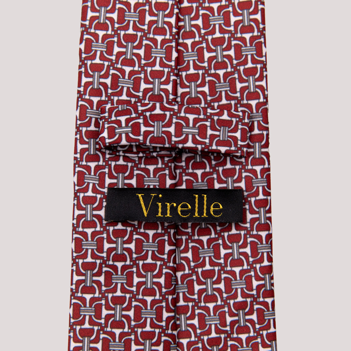 Virelle Burgundy & Silver Geometric Link Necktie