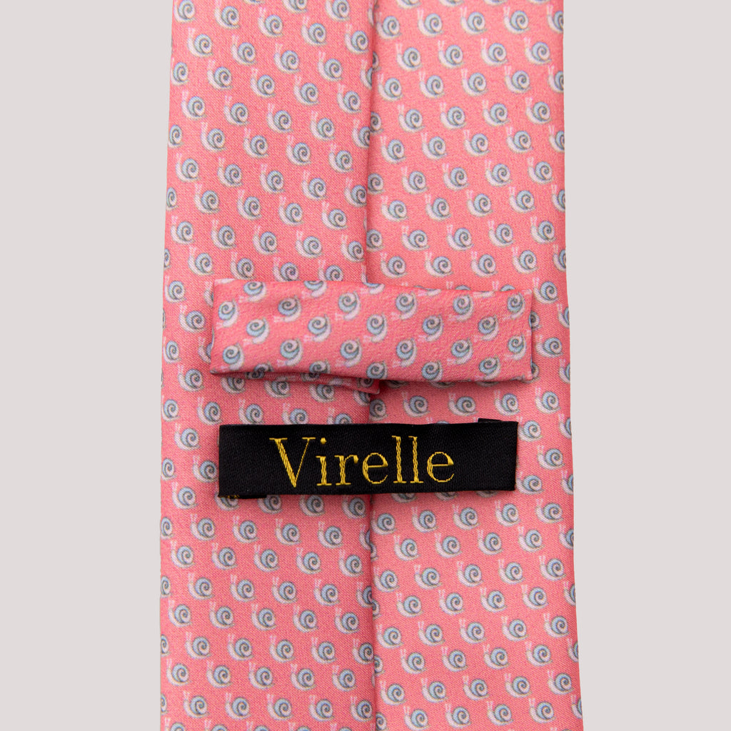 Virelle Coral Pink Snail Pattern Necktie