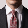 Virelle Burgundy & Silver Geometric Link Necktie