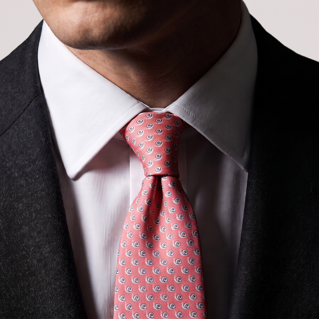 Virelle Coral Pink Snail Pattern Necktie
